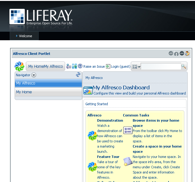 Integrando Alfresco ECM y Liferay Portal via portlet I