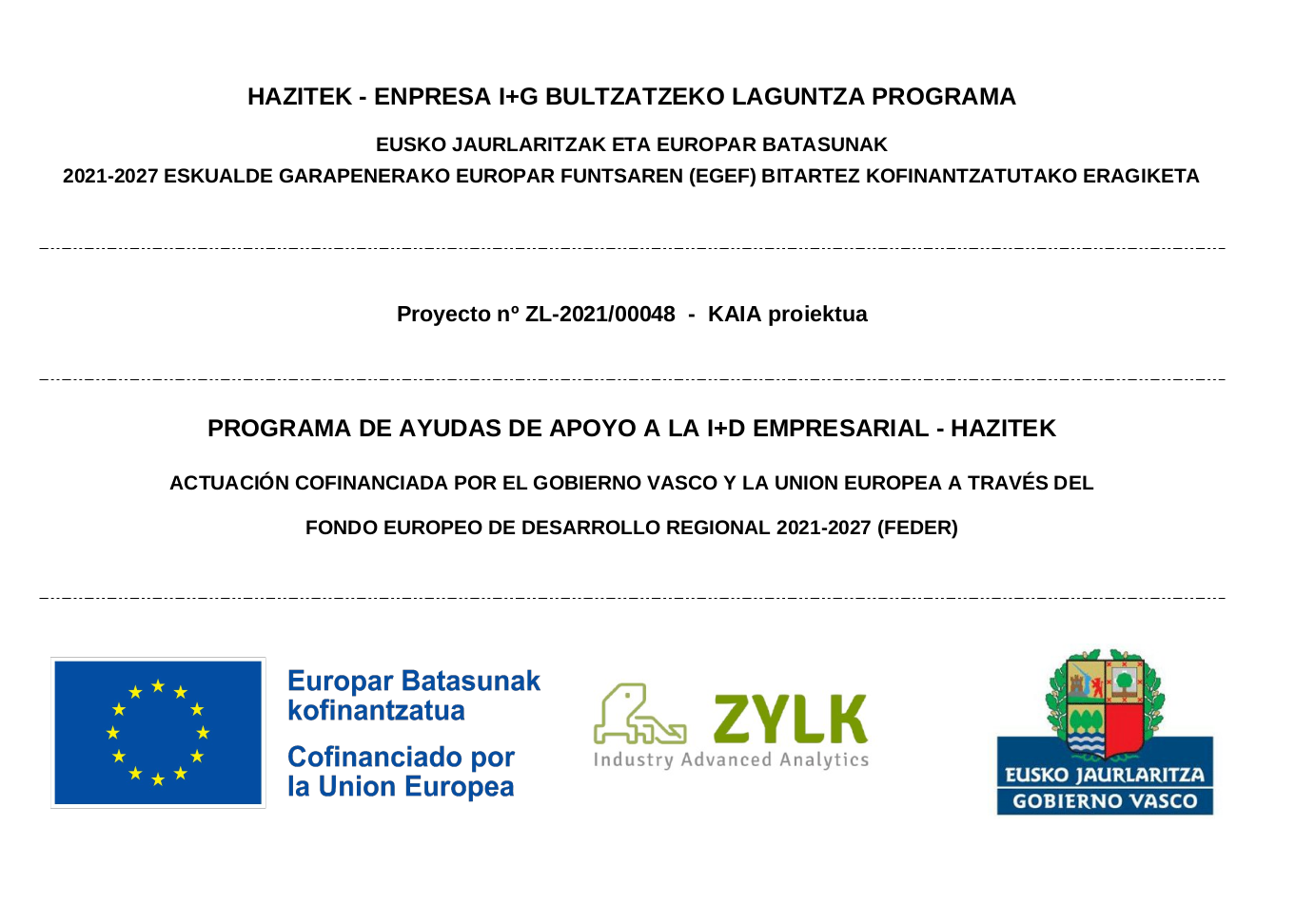 Programa financiado por la UE y el Gobierno vasco